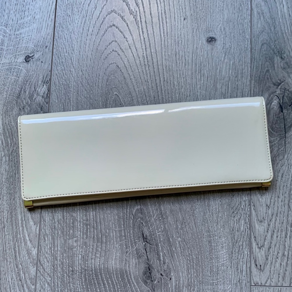 Aldo patent leather envelope clutch
